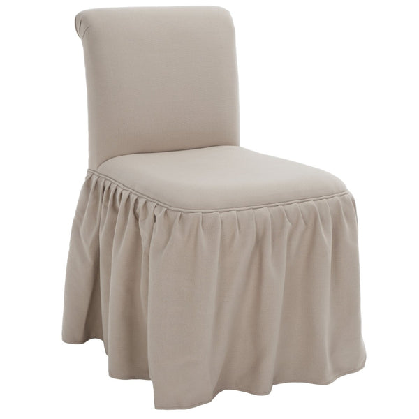 Safavieh Ivy Feminine Vanity Chair - Elegant Upholstered Seating For Dressing Areas, Bedrooms & Bathrooms Taupe MCR4200A