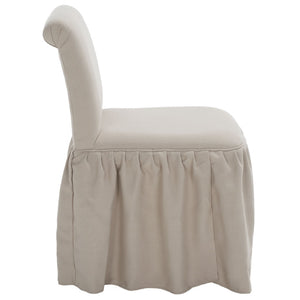 Safavieh Ivy Feminine Vanity Chair - Elegant Upholstered Seating For Dressing Areas, Bedrooms & Bathrooms Taupe MCR4200A