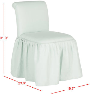 Safavieh Ivy Feminine Vanity Chair - Elegant Upholstered Seating For Dressing Areas, Bedrooms & Bathrooms Robins Egg Blue MCR4200B