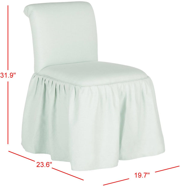 Safavieh Ivy Feminine Vanity Chair - Elegant Upholstered Seating For Dressing Areas, Bedrooms & Bathrooms Robins Egg Blue MCR4200B