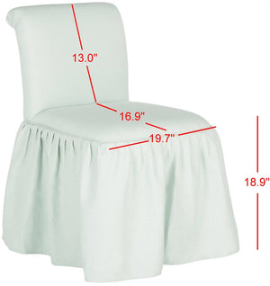 Safavieh Ivy Feminine Vanity Chair - Elegant Upholstered Seating For Dressing Areas, Bedrooms & Bathrooms Robins Egg Blue MCR4200B
