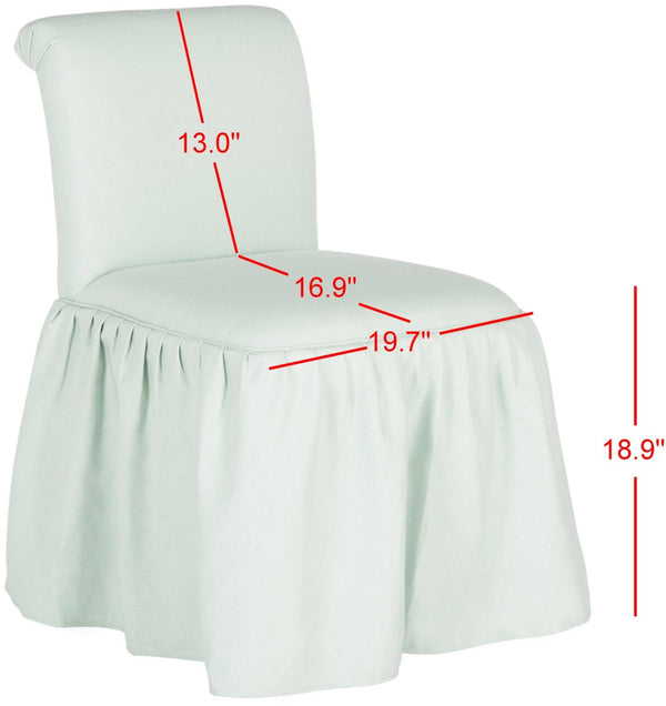 Safavieh Ivy Feminine Vanity Chair - Elegant Upholstered Seating For Dressing Areas, Bedrooms & Bathrooms Robins Egg Blue MCR4200B