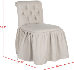 Safavieh Allie Vanity Chair - Chic Designer-Inspired Accent Chair With Classic Romance & Modern Comfort Taupe MCR4201A