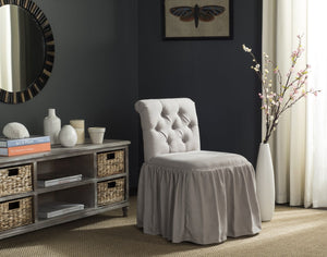 Safavieh Allie Vanity Chair - Chic Designer-Inspired Accent Chair With Classic Romance & Modern Comfort Taupe MCR4201A