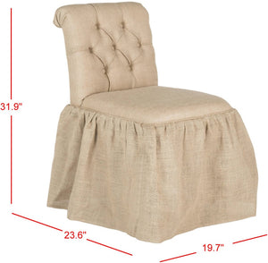 Safavieh Allie Vanity Chair - Chic Designer-Inspired Accent Chair With Classic Romance & Modern Comfort Wheat MCR4201B