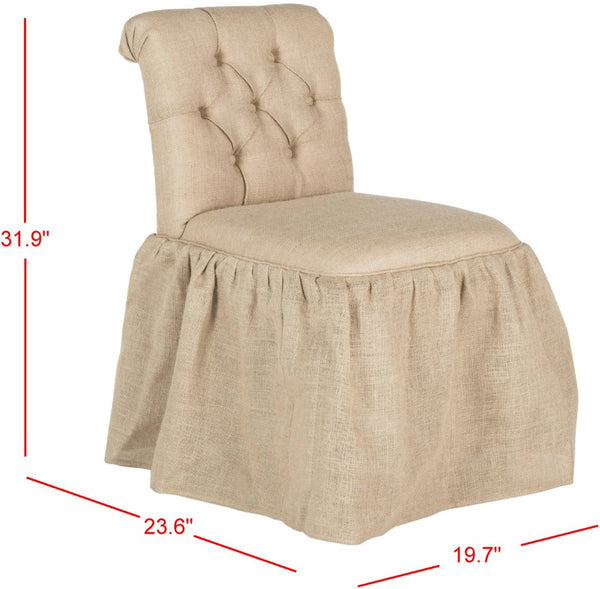 Safavieh Allie Vanity Chair - Chic Designer-Inspired Accent Chair With Classic Romance & Modern Comfort Wheat MCR4201B