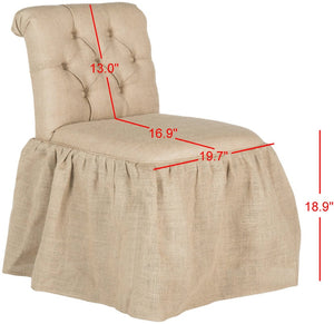 Safavieh Allie Vanity Chair - Chic Designer-Inspired Accent Chair With Classic Romance & Modern Comfort Wheat MCR4201B