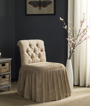 Safavieh Allie Vanity Chair - Chic Designer-Inspired Accent Chair With Classic Romance & Modern Comfort Wheat MCR4201B