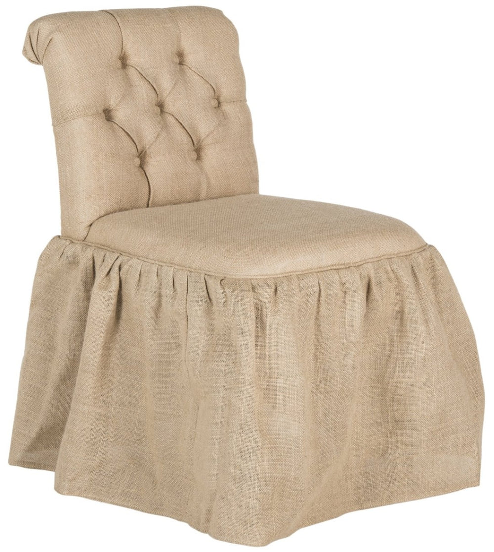 Safavieh Allie Vanity Chair - Chic Designer-Inspired Accent Chair With Classic Romance & Modern Comfort Wheat MCR4201B