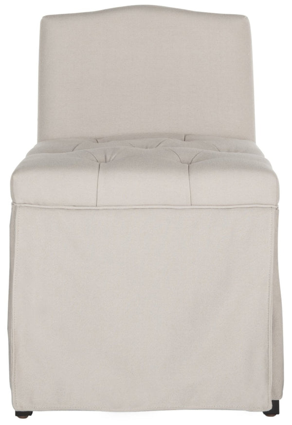 Safavieh Betsy Designer Vanity Chair - Elegant Taupe Upholstered Accent For Bedroom & Bath Comfort And Style MCR4202A