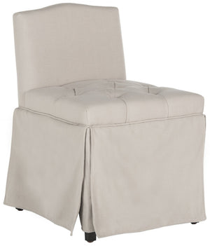 Safavieh Betsy Designer Vanity Chair - Elegant Taupe Upholstered Accent For Bedroom & Bath Comfort And Style MCR4202A