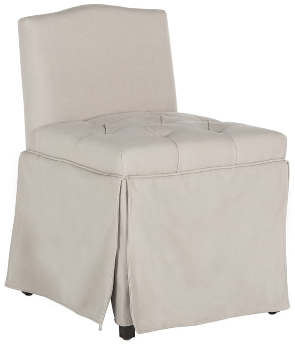 Safavieh Betsy Designer Vanity Chair - Elegant Taupe Upholstered Accent For Bedroom & Bath Comfort And Style MCR4202A