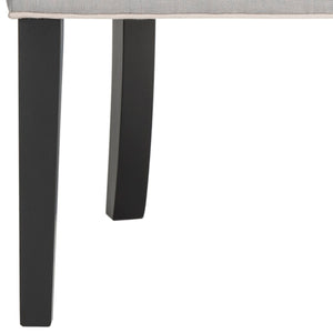 Safavieh Bell Vanity Chair - Chic Arctic Grey Upholstery With Taupe Piping, Modern Design For Stylish Spaces MCR4203B