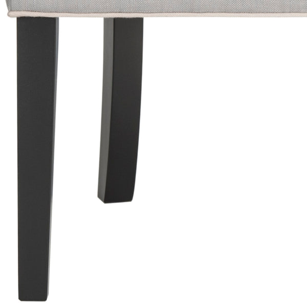 Safavieh Bell Vanity Chair - Chic Arctic Grey Upholstery With Taupe Piping, Modern Design For Stylish Spaces MCR4203B
