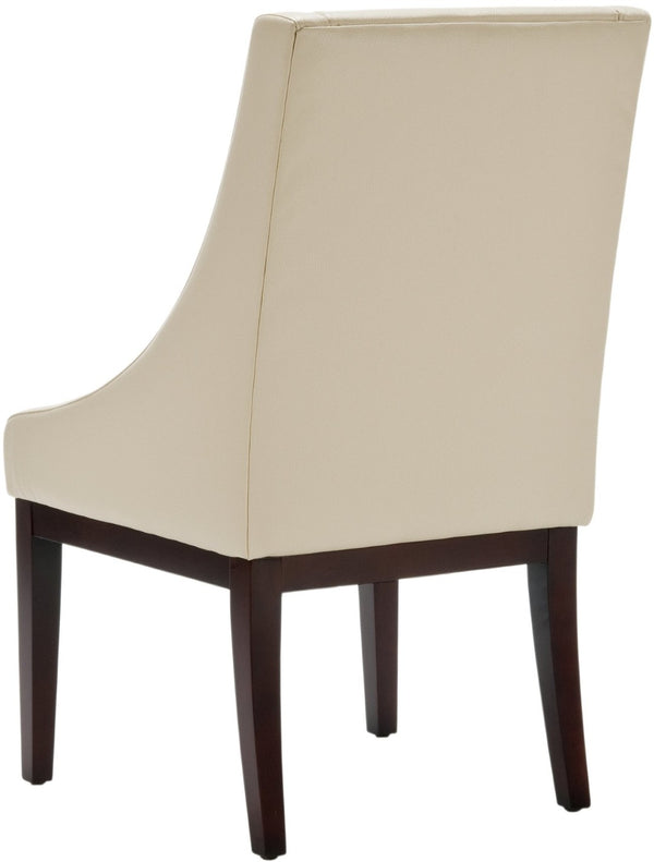 Safavieh Crème Leather Sloping Armchair - Timeless Elegance For Living Rooms & Bedrooms, Luxurious Comfort MCR4500A