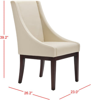 Safavieh Crème Leather Sloping Armchair - Timeless Elegance For Living Rooms & Bedrooms, Luxurious Comfort MCR4500A