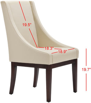 Safavieh Crème Leather Sloping Armchair - Timeless Elegance For Living Rooms & Bedrooms, Luxurious Comfort MCR4500A