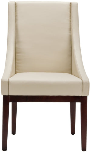 Safavieh Crème Leather Sloping Armchair - Timeless Elegance For Living Rooms & Bedrooms, Luxurious Comfort MCR4500A