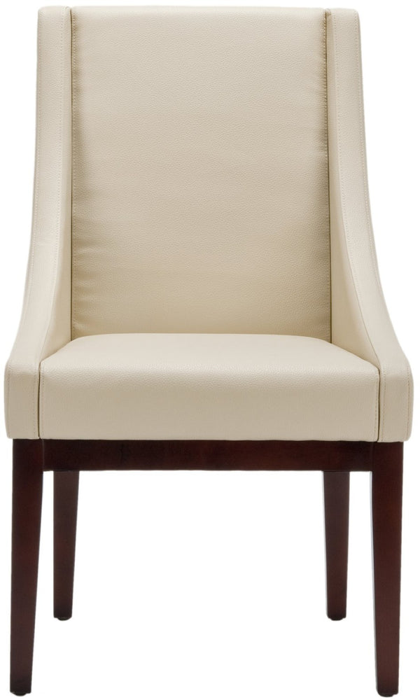 Safavieh Crème Leather Sloping Armchair - Timeless Elegance For Living Rooms & Bedrooms, Luxurious Comfort MCR4500A