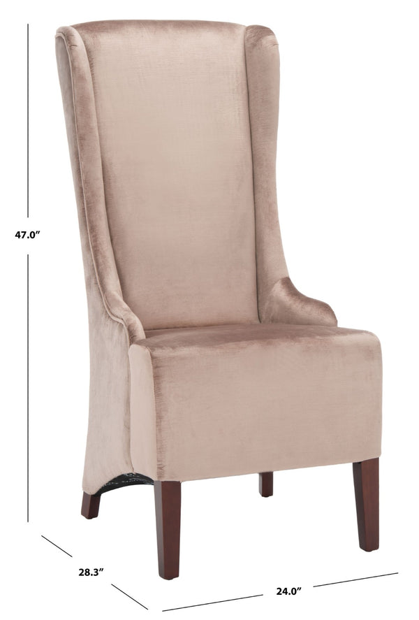 Safavieh Becall Velvet Dining Chair - Luxurious Dark Champagne Upholstery & Ergonomic Design For Comfort MCR4501A