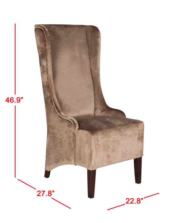 Safavieh Becall Velvet Dining Chair - Luxurious Dark Champagne Upholstery & Ergonomic Design For Comfort MCR4501A