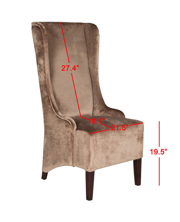 Safavieh Becall Velvet Dining Chair - Luxurious Dark Champagne Upholstery & Ergonomic Design For Comfort MCR4501A