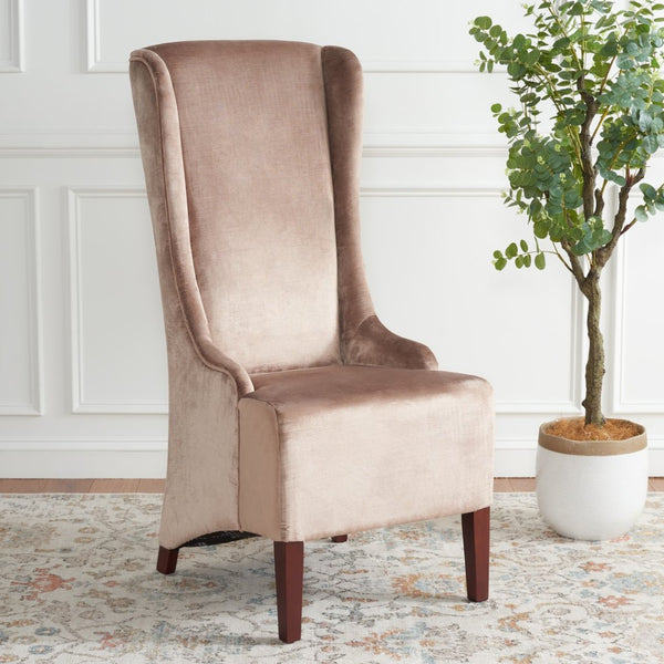 Safavieh Becall Velvet Dining Chair - Luxurious Dark Champagne Upholstery & Ergonomic Design For Comfort MCR4501A