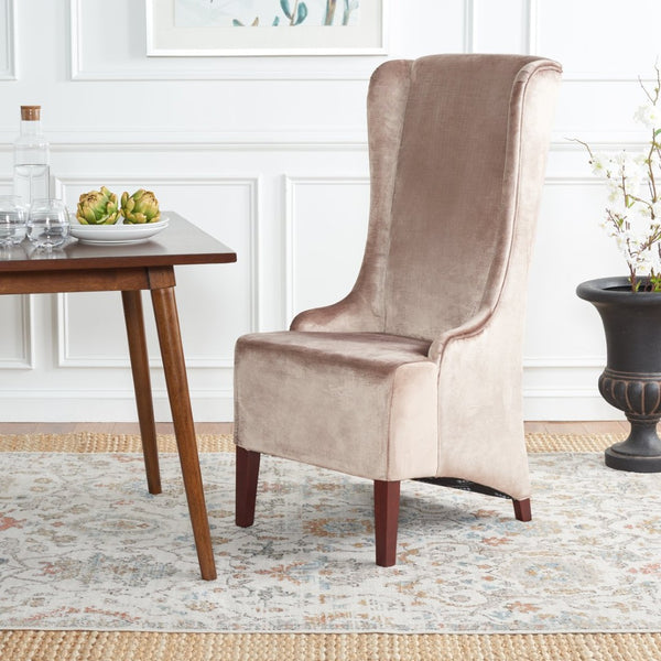 Safavieh Becall Velvet Dining Chair - Luxurious Dark Champagne Upholstery & Ergonomic Design For Comfort MCR4501A