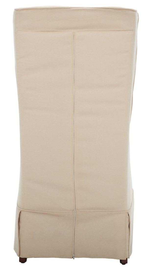 Safavieh Becall 20''H Slipcover Dining Chair - Elegant Cream Linen, Cherry Mahogany Legs For Timeless Style Creme MCR4501C