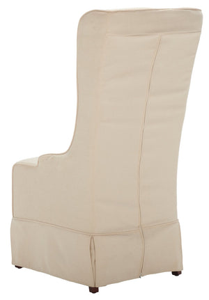 Safavieh Becall 20''H Slipcover Dining Chair - Elegant Cream Linen, Cherry Mahogany Legs For Timeless Style Creme MCR4501C