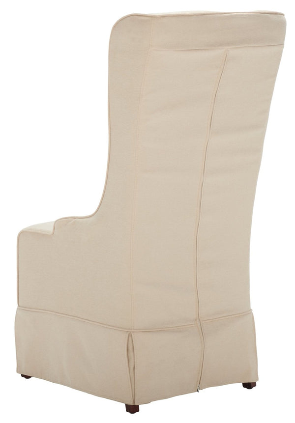 Safavieh Becall 20''H Slipcover Dining Chair - Elegant Cream Linen, Cherry Mahogany Legs For Timeless Style Creme MCR4501C