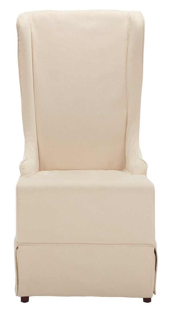 Safavieh Becall 20''H Slipcover Dining Chair - Elegant Cream Linen, Cherry Mahogany Legs For Timeless Style Creme MCR4501C