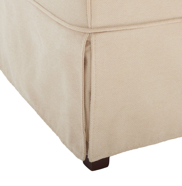 Safavieh Becall 20''H Slipcover Dining Chair - Elegant Cream Linen, Cherry Mahogany Legs For Timeless Style Creme MCR4501C