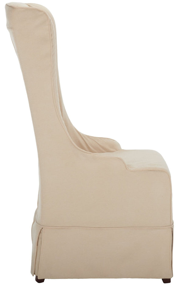 Safavieh Becall 20''H Slipcover Dining Chair - Elegant Cream Linen, Cherry Mahogany Legs For Timeless Style Creme MCR4501C