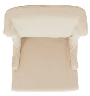 Safavieh Becall 20''H Slipcover Dining Chair - Elegant Cream Linen, Cherry Mahogany Legs For Timeless Style Creme MCR4501C