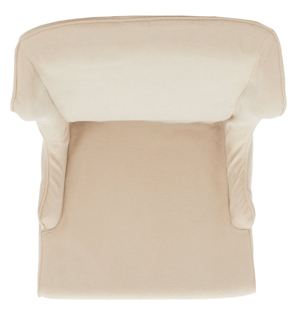 Safavieh Becall 20''H Slipcover Dining Chair - Elegant Cream Linen, Cherry Mahogany Legs For Timeless Style Creme MCR4501C