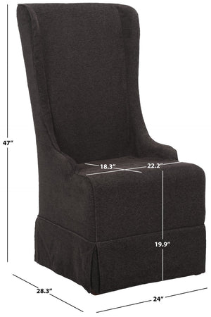 Safavieh Becall 20''H Slipcover Dining Chair - Elegant Cream Linen, Cherry Mahogany Legs For Timeless Style Grey MCR4501D