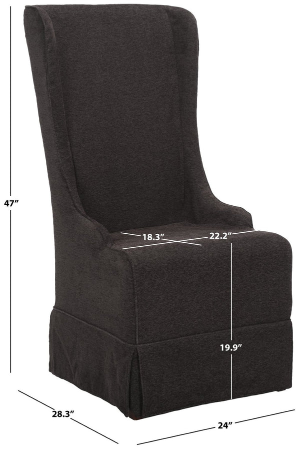 Safavieh Becall 20''H Slipcover Dining Chair - Elegant Cream Linen, Cherry Mahogany Legs For Timeless Style Grey MCR4501D