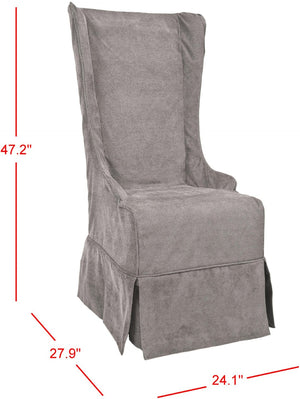 Safavieh Becall 20''H Slipcover Dining Chair - Elegant Cream Linen, Cherry Mahogany Legs For Timeless Style Grey MCR4501D
