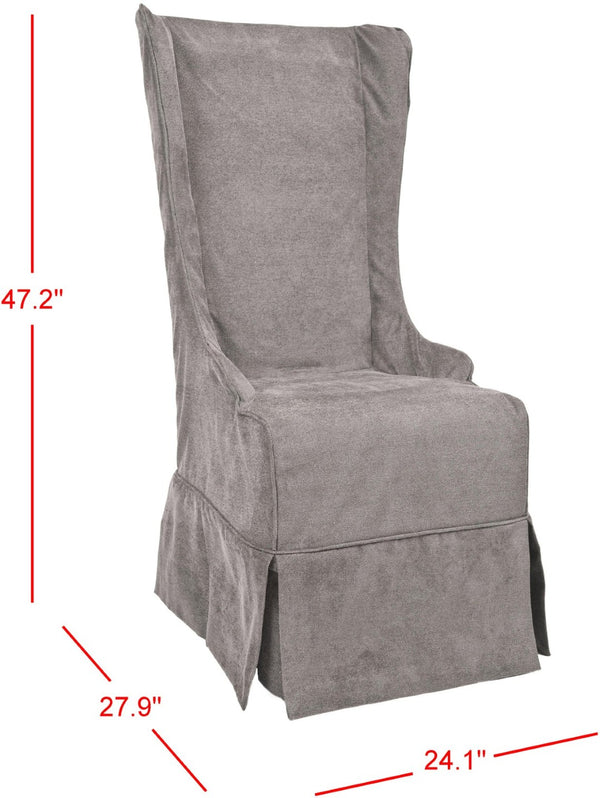 Safavieh Becall 20''H Slipcover Dining Chair - Elegant Cream Linen, Cherry Mahogany Legs For Timeless Style Grey MCR4501D