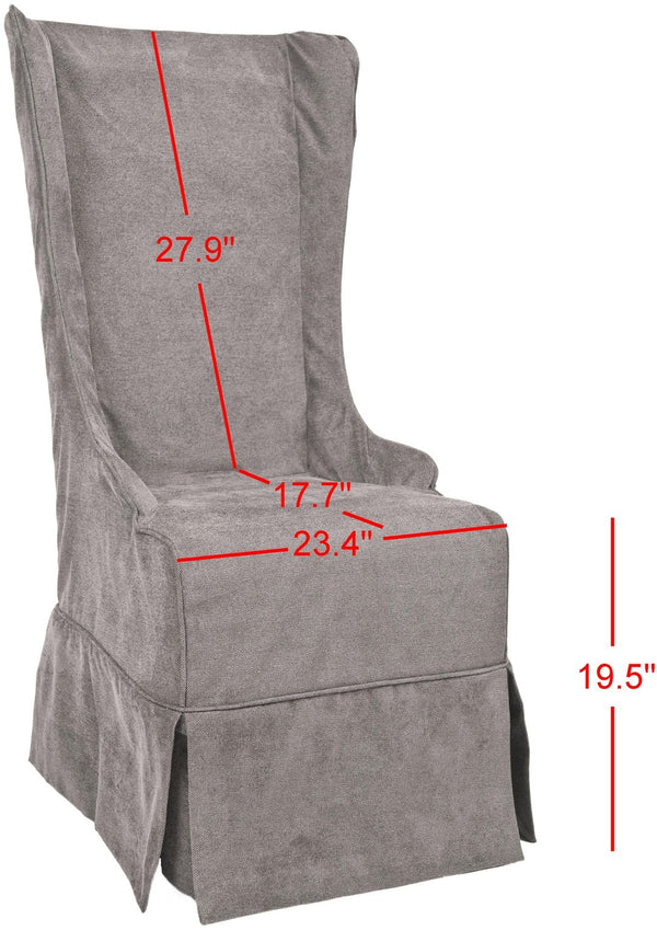 Safavieh Becall 20''H Slipcover Dining Chair - Elegant Cream Linen, Cherry Mahogany Legs For Timeless Style Grey MCR4501D
