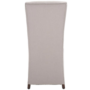 Safavieh Becall 20''H Taupe Linen Dining Chair With Silver Nailheads - Elegant Comfort For Your Space MCR4501F