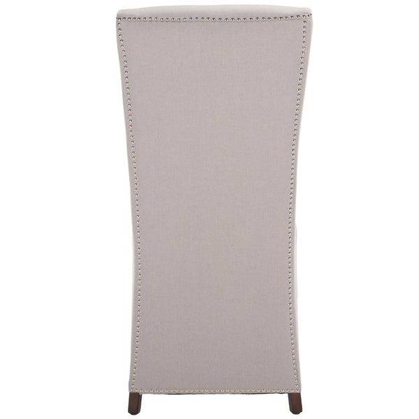 Safavieh Becall 20''H Taupe Linen Dining Chair With Silver Nailheads - Elegant Comfort For Your Space MCR4501F