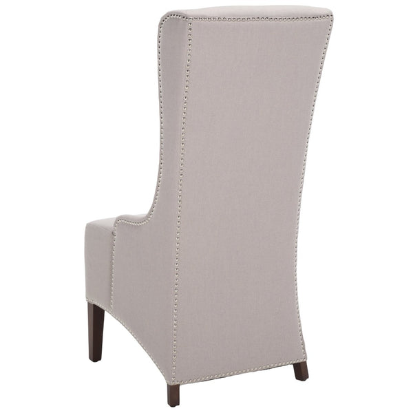 Safavieh Becall 20''H Taupe Linen Dining Chair With Silver Nailheads - Elegant Comfort For Your Space MCR4501F