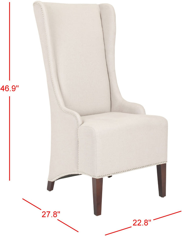 Safavieh Becall 20''H Taupe Linen Dining Chair With Silver Nailheads - Elegant Comfort For Your Space MCR4501F