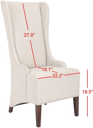 Safavieh Becall 20''H Taupe Linen Dining Chair With Silver Nailheads - Elegant Comfort For Your Space MCR4501F