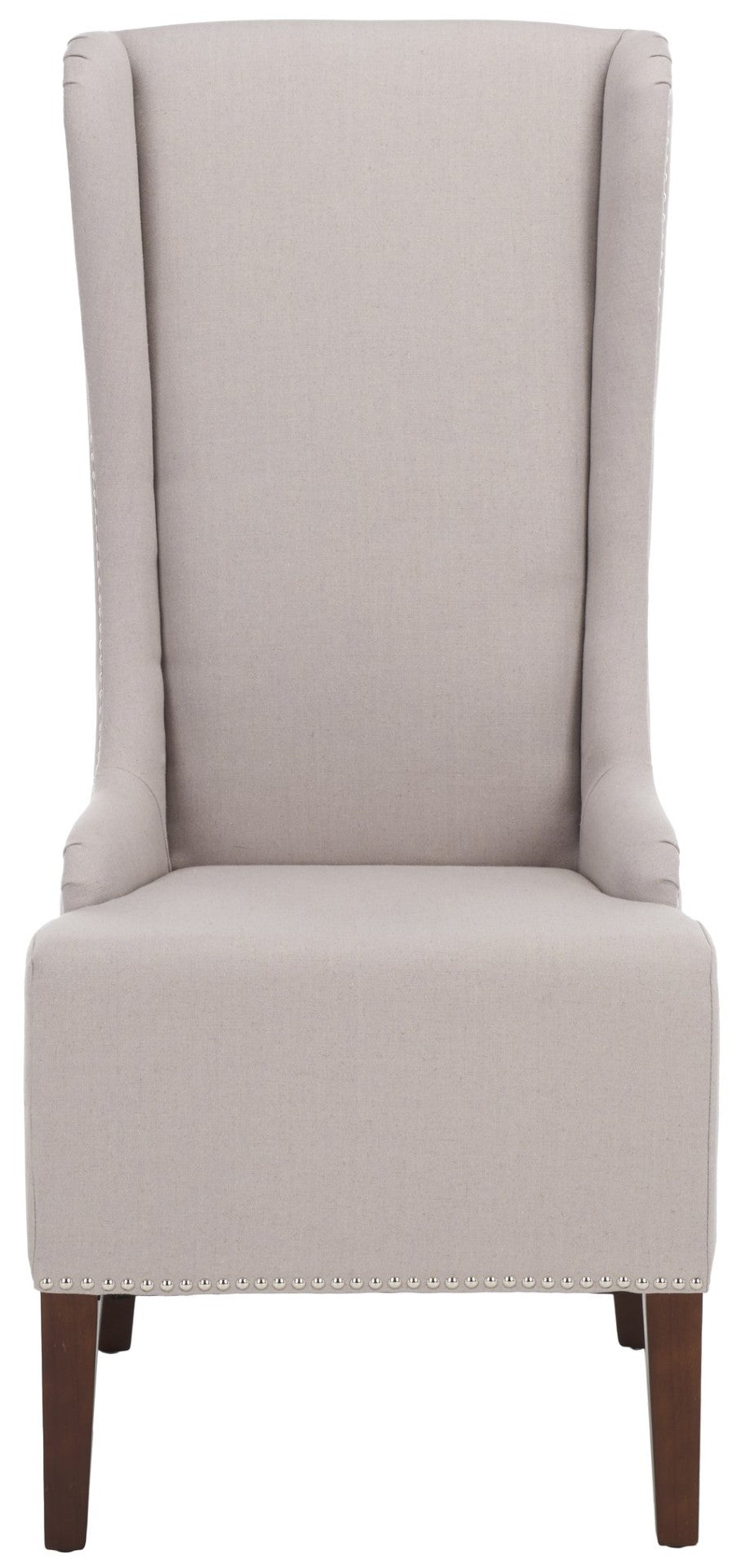 Safavieh Becall 20''H Taupe Linen Dining Chair With Silver Nailheads - Elegant Comfort For Your Space MCR4501F