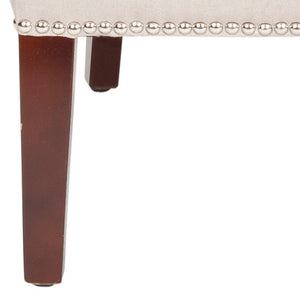 Safavieh Becall 20''H Taupe Linen Dining Chair With Silver Nailheads - Elegant Comfort For Your Space MCR4501F