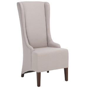 Safavieh Becall 20''H Taupe Linen Dining Chair With Silver Nailheads - Elegant Comfort For Your Space MCR4501F