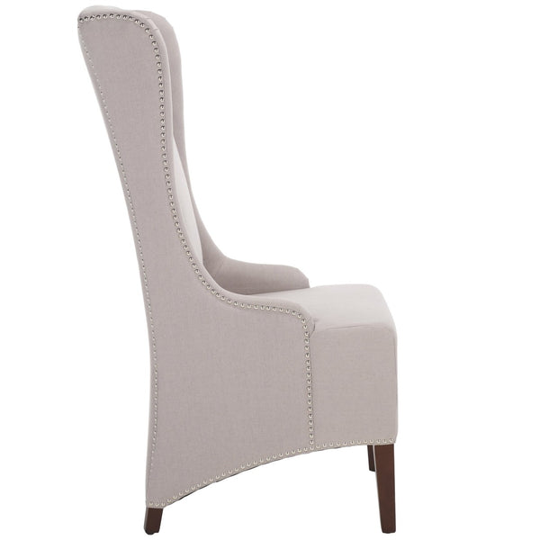 Safavieh Becall 20''H Taupe Linen Dining Chair With Silver Nailheads - Elegant Comfort For Your Space MCR4501F
